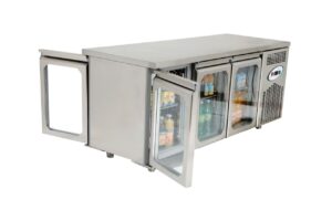Bar kjølebenk, Øy med 4 dører 140x70x85cm