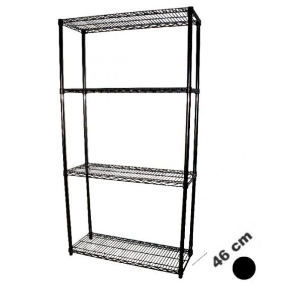 Høy reol B 91 x D 46 x H 220 cm sort