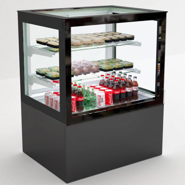 Kakedisk, Vitrine kjøledisk, display Sort 120x78x130cm