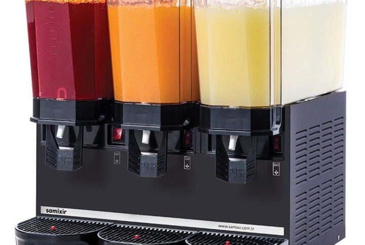 Kjøledispenser Sort til juice, saft 3x 20L