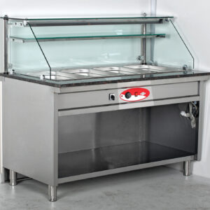 Varmebad, Bain-Marie 2 GN 1/1 med glass