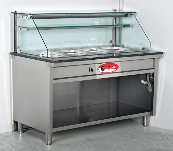 Varmebad, Bain-Marie 2 GN 1/1 med glass