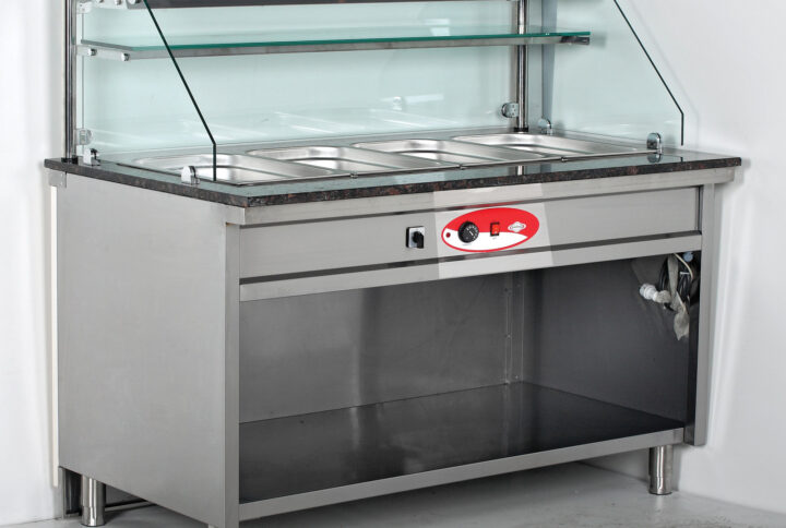 Varmebad, Bain-Marie 5 GN 1/1 med glass
