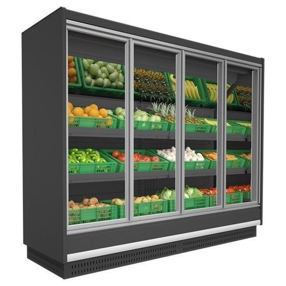 Veggkjøleskap for frukt og grønt med glassdører Capri PKT.FV.A.PL.2.S.BP.1945 Dim: 1945x780x2235mm