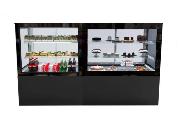 Vitrine kjøledisk , kakedisk Sort 200x78x130cm